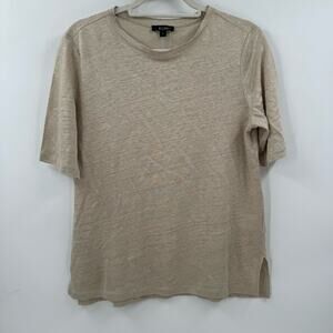 NWOT AUW cream and gold 100% linen blouse